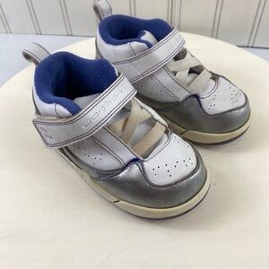 Jordan Kids' Flight 2009 Purple Silver Velcro Strap‎ High Top Sneakers Sz 7C